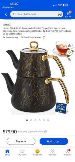 Black and gold teapot set