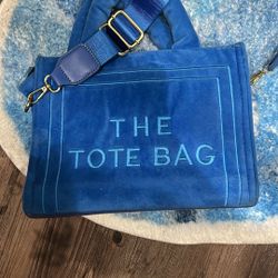 The tote bag velour blue