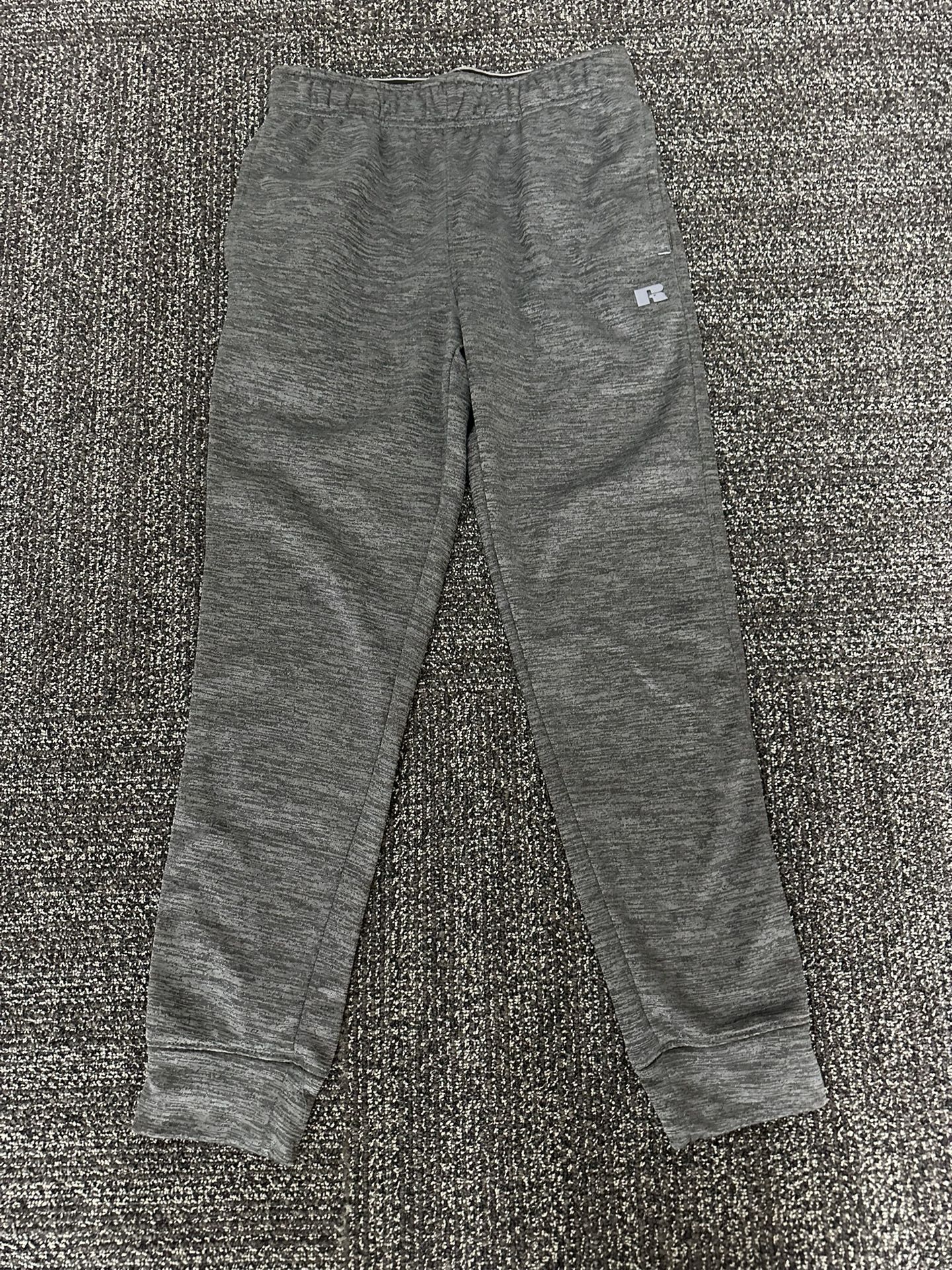Russell Athletics Youth Joggers Size M Fleece Lined Heathered Gray