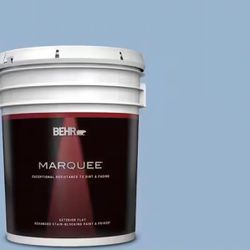 BEHR MARQUEE 5 gal. #PPU14-10 Blue Suede Flat Exterior Paint & Primer