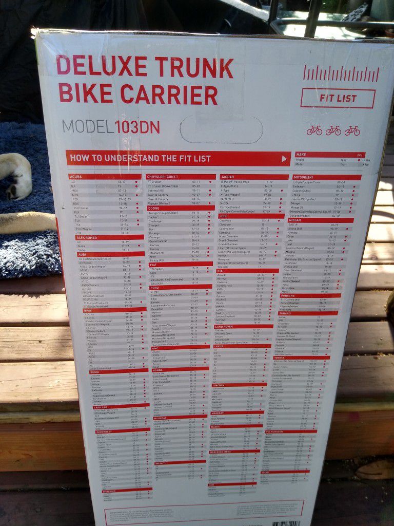 New Lower Price! 3 Bike Trunk Rack Still In The Box