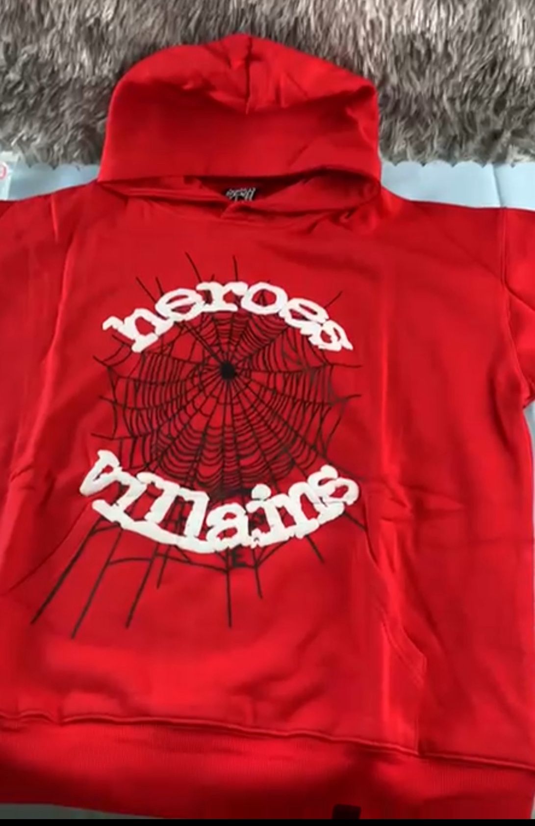 Sp5der Men's Hoodie Red Size L Brand New Never Been Worn Villains Vs Hero’s