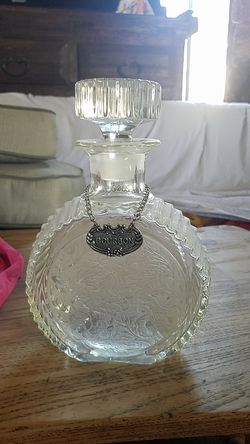 Vintage liquor bourbon glass bottle
