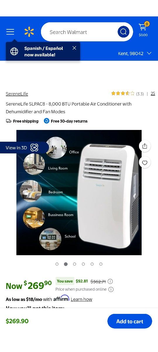 Serenelife 8000 BTU Air Conditioner 
