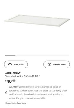 Ikea Pax Komplement Glass Shelf 