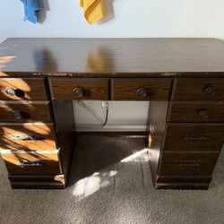 Wooden desk Vintage Used