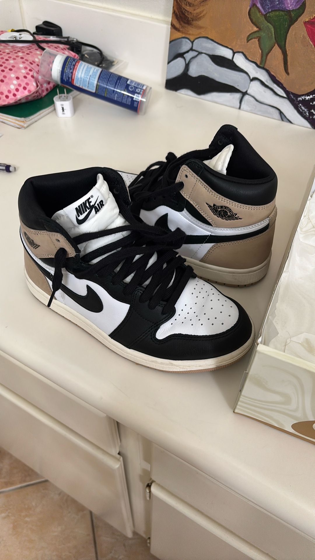 Wmns Air Jordan 1 Retro High OG Black/Legend Brown White 