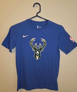 NBA - Nike - Milwaukee Bucks - Boys - Medium - T-Shirt - Short Sleeve - Cotton - Blue