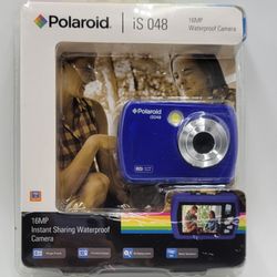 Polaroid iS048 16MP Instant Sharing Waterproof Camera - Blue. Brand New!