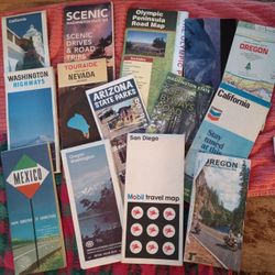 Vintage Maps Bundle California Oregon Washington & More 
