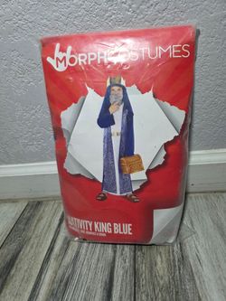 Morph Wise Man Costume Kids, Christmas Costume for Kids
Blue Robe, Metallic Print Vest, Matching Headpiece, Golden Crown Included, Perfect for Christm