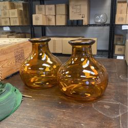 Amber Glass Vases 