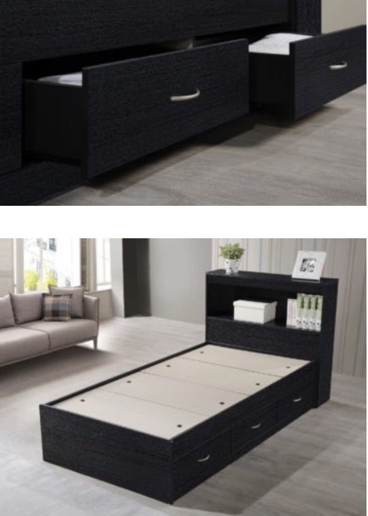Twin bed w/storage & shelf *NEW*