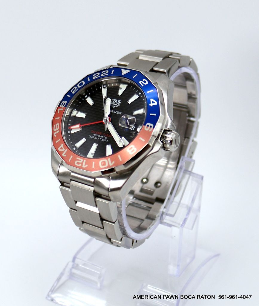TAG Heuer Aquaracer GMT Calibre Men's Pepsi Black Dial Watch WAY201F