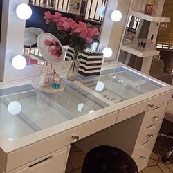 LED Vanity Desk, Mirror 