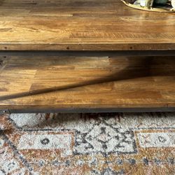 Wood Industrial Coffee Table 