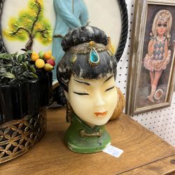 Mid Century Asian Bust Candle