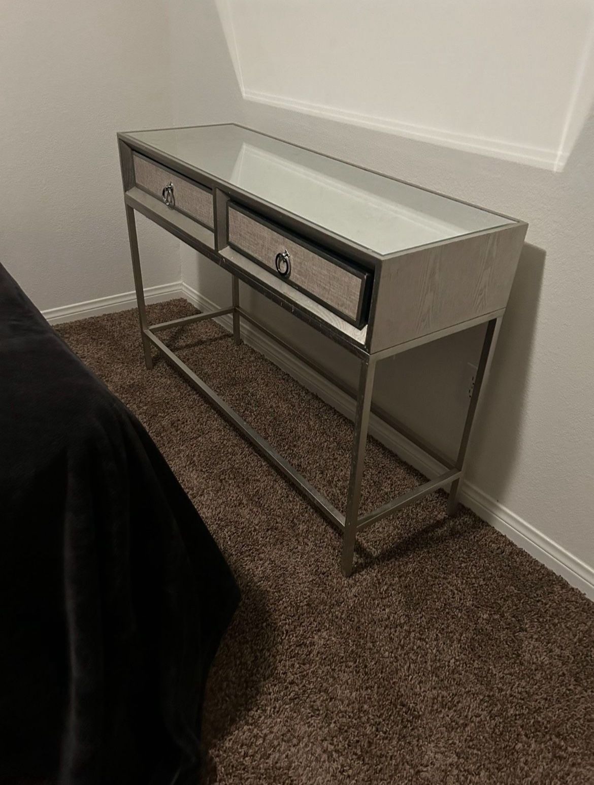 Mirrored Console Table with two drawers.