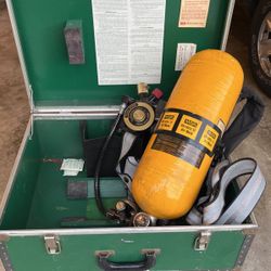 MSA Firefighter Air Mask SCBA With Tank Model 401 In Case Without Facepiece Untested 