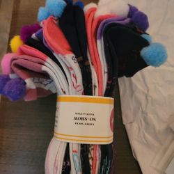 10 pack womens socks with pom poms!