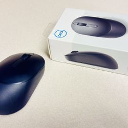 Dell Mobile Wireless Mouse - MS3320W, Wireless - 2.4 GHz, Bluetooth 5.0, Optical LED, Mechanical Scroll, 1600 DPI, 3-Buttons - Black - Opened and neve