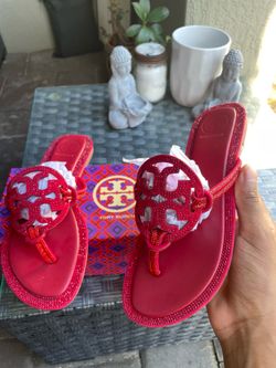 Tory Burch Miller Pavé Sandals Red