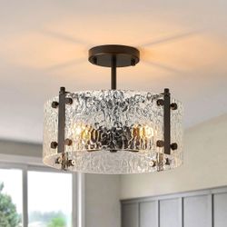 13" Flush Mount Ceiling Light Fixture Chandelier Black Bedroom Closet