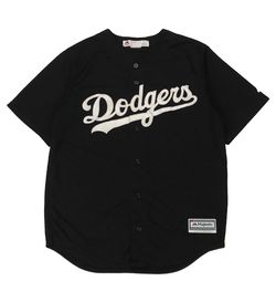 Majestic LA Dodgers Jersey Mens Large L Black Los Angeles Lights Out Script Logo