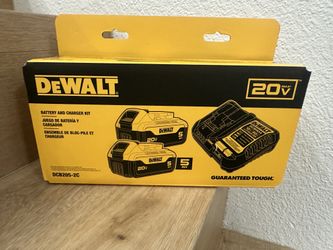 Dewalt 20v 5.0ah Battery (2-pack) And Charger Kit (new)