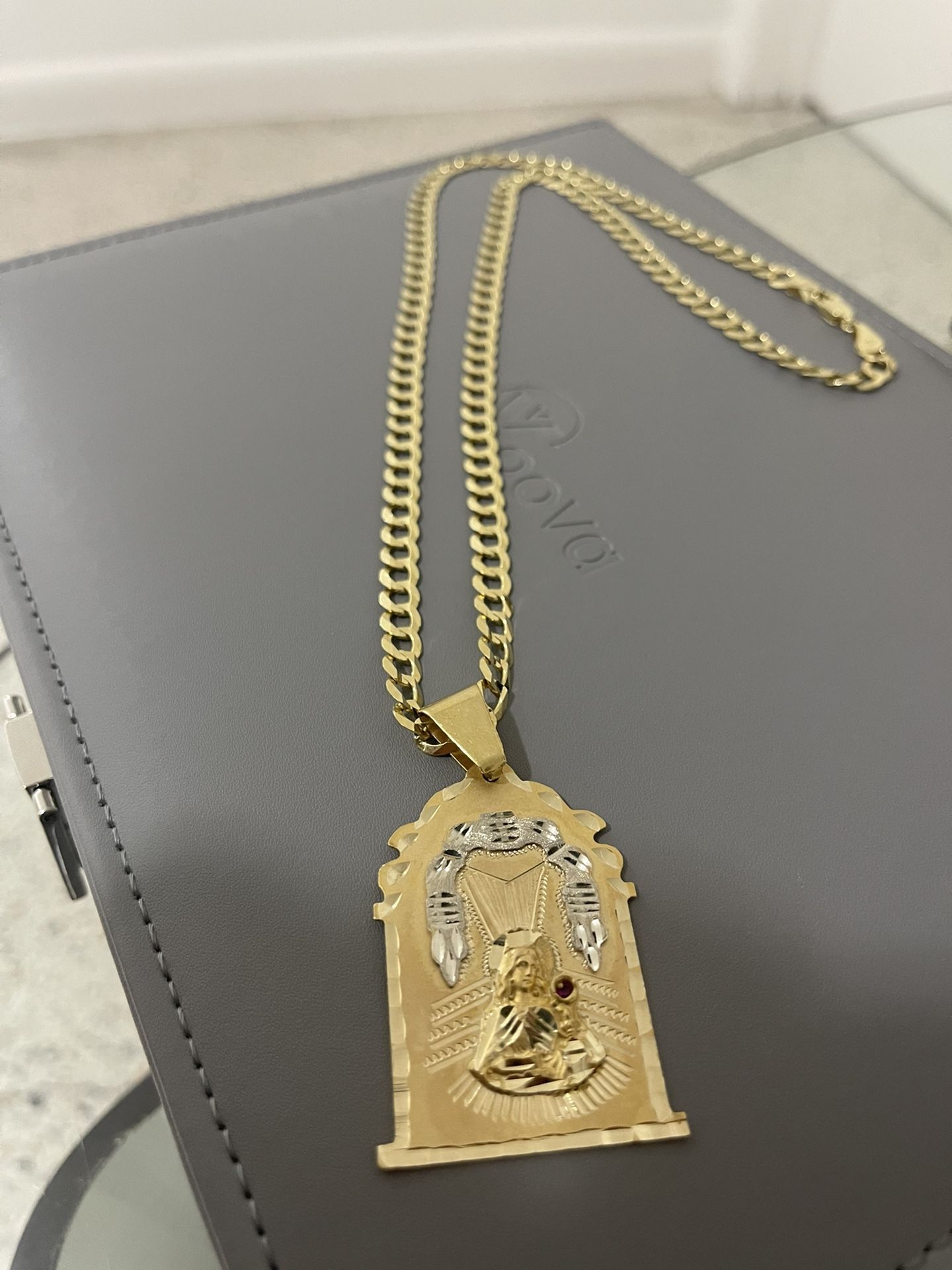 Cadena De Oro 10 Kt Eslabon Corte Brillo