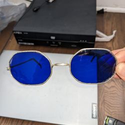 Blue Octagon Sunglasses 