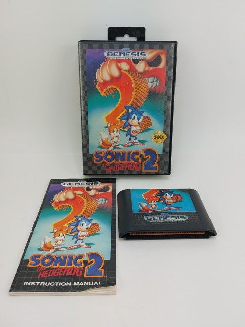 Sonic the Hedgehog 2 (Sega Genesis) Complete w/ Manual CIB TESTED