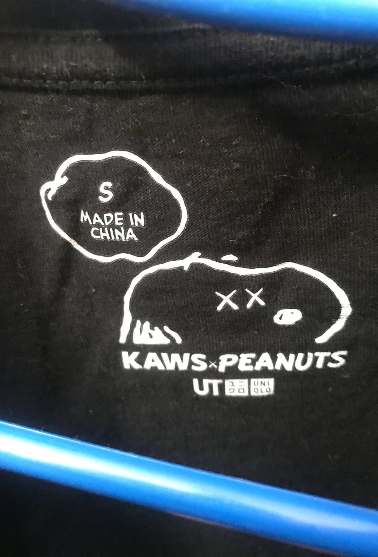 Kaws x peanuts adult size small black snoopy T-shirt