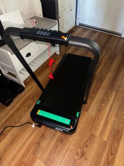 UREVO Strol 2E Smart 2-in-1 Folding Treadmill, Compact Walking Pad with Safety Handle, Plug and Play, Standing Desk Treadmill with Dual LED Display,
