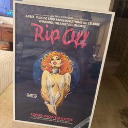 Extra large framed 1970s British theater poster of showgirl dancer