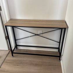 Oak Rectangle Particle Board Console Table