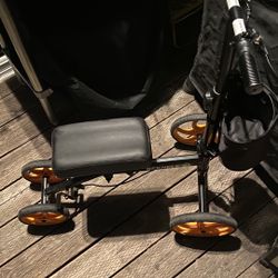 Medical Steerable Knee Walker with Dual Braking System