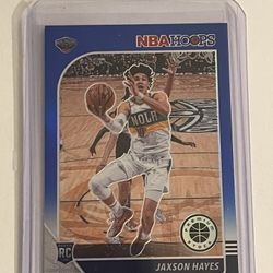 2019-20 PANINI HOOPS PREMIUM STOCK JAXSON HAYES ROOKIE BLUE PRIZM #205 PELICANS