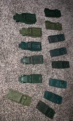 Vintage army men halftracks and landing craft