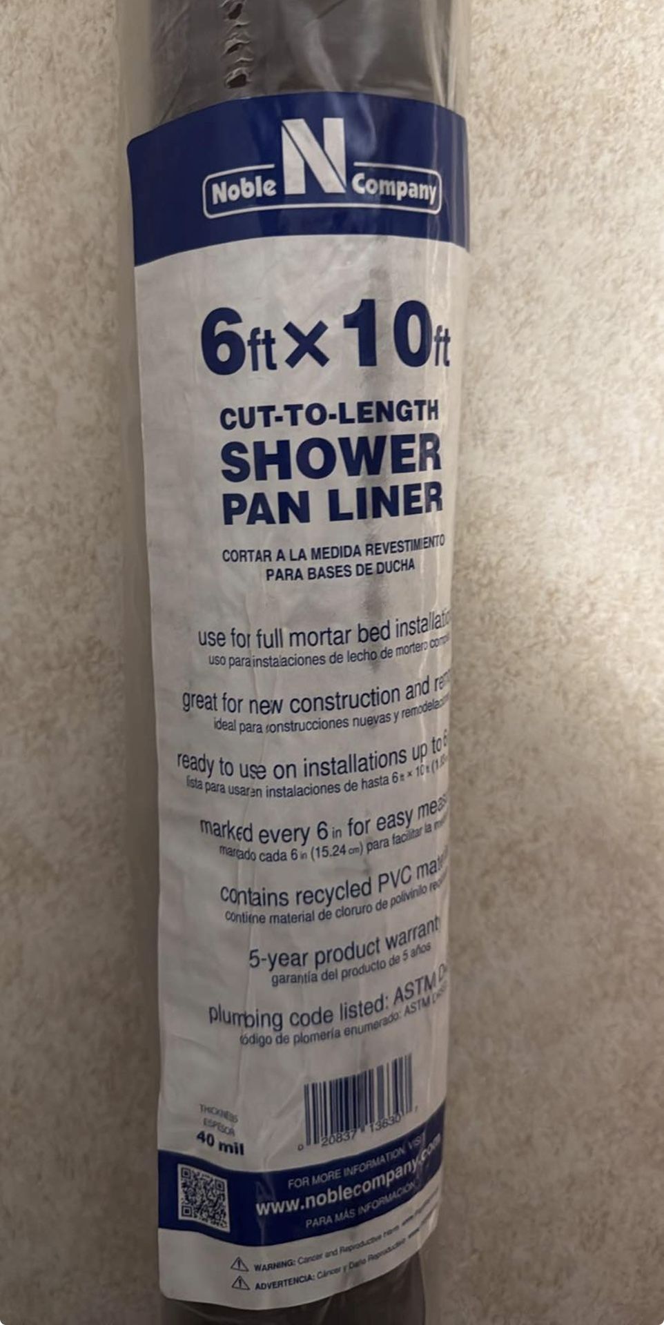 Shower Pan Liner