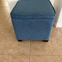 New Teal Square Storage Ottoman 