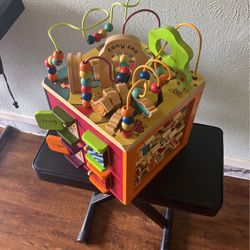 Wooden Activity Cube For Toddlers 