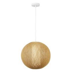 Globe Electric LED Integrated Natural Rattan Pendant Light Brand New In Box