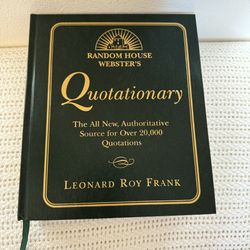 Vintage 1999 Random House Webster's Quotationary Book by Leonard Roy Frank