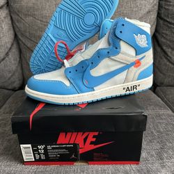 Jordan Retro 1 High Off-white University Blue Size 10.5 Mens Brand New Unworn