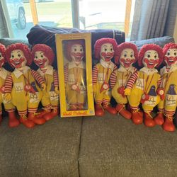 Lot Of (8) Vintage 1978 McDonald’s Ronald Plush Dolls HASBRO 