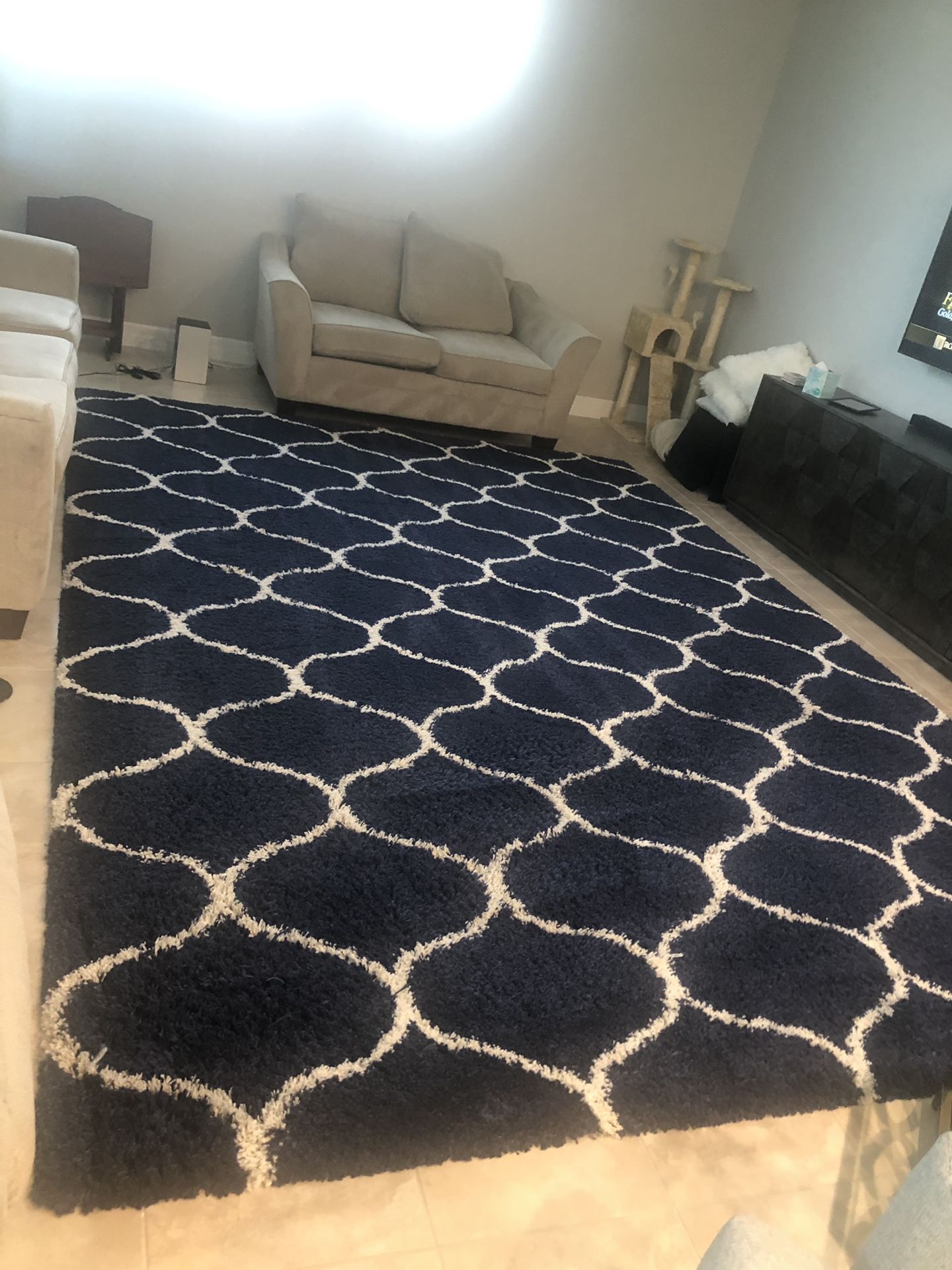 Navy & Ivory Shag Area Rug 10x14 for Sale in Lake Worth, FL OfferUp