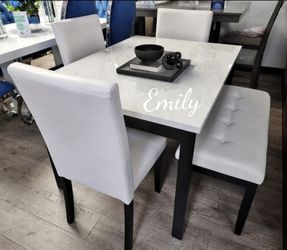 Beautiful! 5-Pc White Dining Table Set