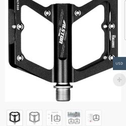 Alston 3 Bearing Pedals Platform Flat Alloy Pedals 9/16″ Pedal Non-Slip  Alloy Flat Pedal. New Msrp $65