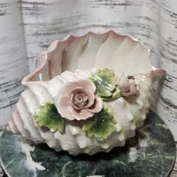 Vintage Capodimonte Porcelain Conch Shell